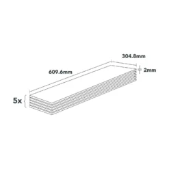 Plancs White Slate Self-Adhesive Vinyl Floor Tile - 5pc Pack Covers 0.93sqm -Flooring Shop 12968597 4854946463268914