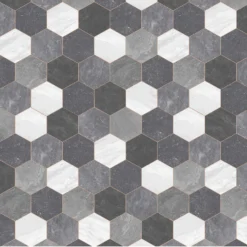 None Pembroke Hex Vinyl Sheet Flooring - 3x2m Roll -Flooring Shop 13053379 1535002420221576