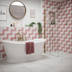 Country Living Artisan Peony Blush Ceramic Wall Tile 75 X 150mm - 0.5sqm Pack -Flooring Shop 13220554 1824909608180063