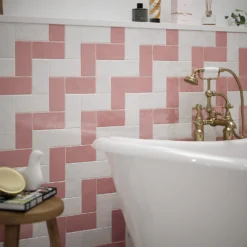 Country Living Artisan Peony Blush Ceramic Wall Tile 75 X 150mm - 0.5sqm Pack -Flooring Shop 13220554 6104909608117045