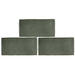 Country Living Artisan Moss Green Ceramic Wall Tile 75 X 150mm - 0.5sqm Pack -Flooring Shop 13220561 4064916415692208