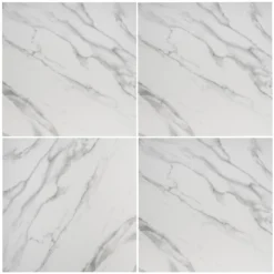 Calacatta Matt Marble Effect Porcelain Wall & Floor Tile 600 X 600mm - 1.08sqm Pack -Flooring Shop 13220578 1844916612869020