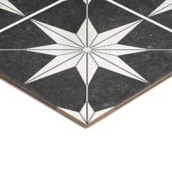 Country Living Starry Skies Black North Star Porcelain Floor & Wall Tile 1.42sqm Pack - 450x450mm -Flooring Shop 13220589 1734915122511557