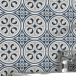 Fiore Vintage Floral Porcelain Wall & Floor Tile 200 X 200mm - 0.52sqm Pack -Flooring Shop 13220600 4604924677995874
