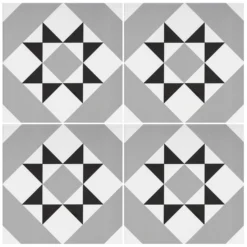 Fiore Diamond Black Porcelain Wall & Floor Tile 200 X 200mm - 0.52sqm Pack -Flooring Shop 13220601 7764916348340978