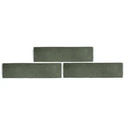 Country Living Artisan Moss Green Ceramic Wall Tile 75 X 300mm - 0.5sqm Pack -Flooring Shop 13433220 1824916414534970
